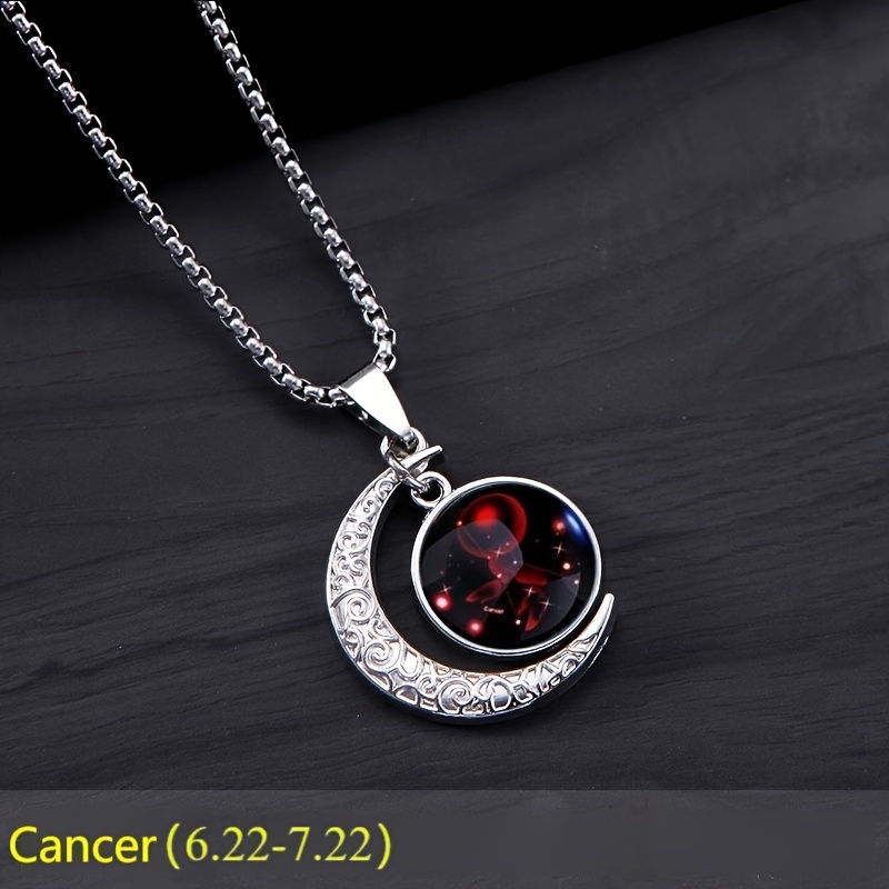 TEMU Collier unisexe avec 12 constellations, collier avec pendentif lumineux, style couple, convient pour un usage , cadeau pour petit ami, cadeau