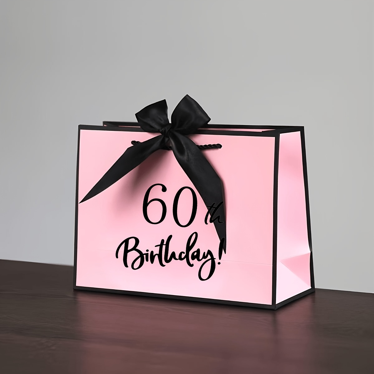 TEMU 60th Birthday Gift Bags, Pink And White Foldable Portable Handheld Gift Bags, Party Favor Bags For , Birthday Decoration Supplies, Commercial