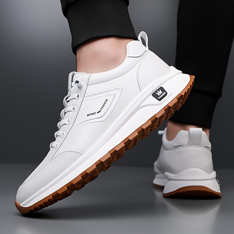 Men's Four-Season New Sneakers, Casual Shoes with Breathable Soft Sole and Anti-Slip Design, Fashionable White Shoes