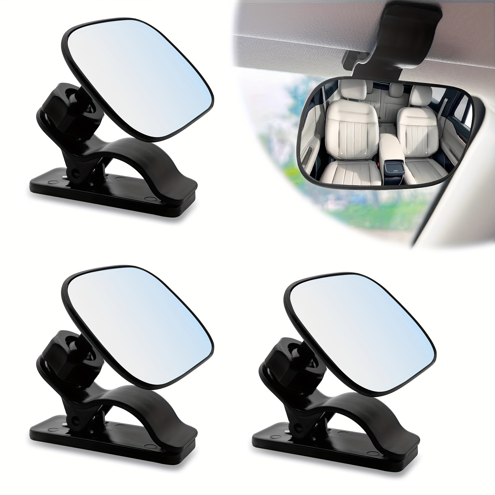 Mirror Car Baby Rear Seat, Car Mirror Baby Rear Seat Mirror With Buckle Clips, Shatterproof Car