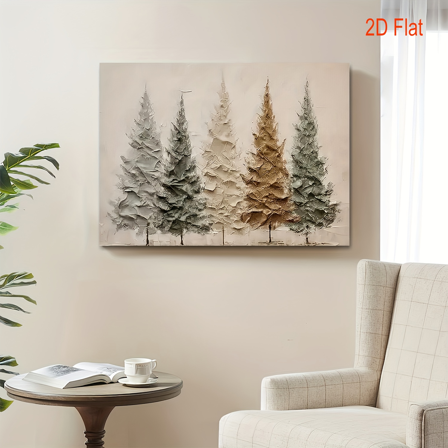 TEMU 2d Flat, 2d Flat, 2d Flat 1pc Wooden Framed Canvas Christmas Poster, Original Holiday Canvas Wall Art For Bedroom, Living Room, Kitchen,