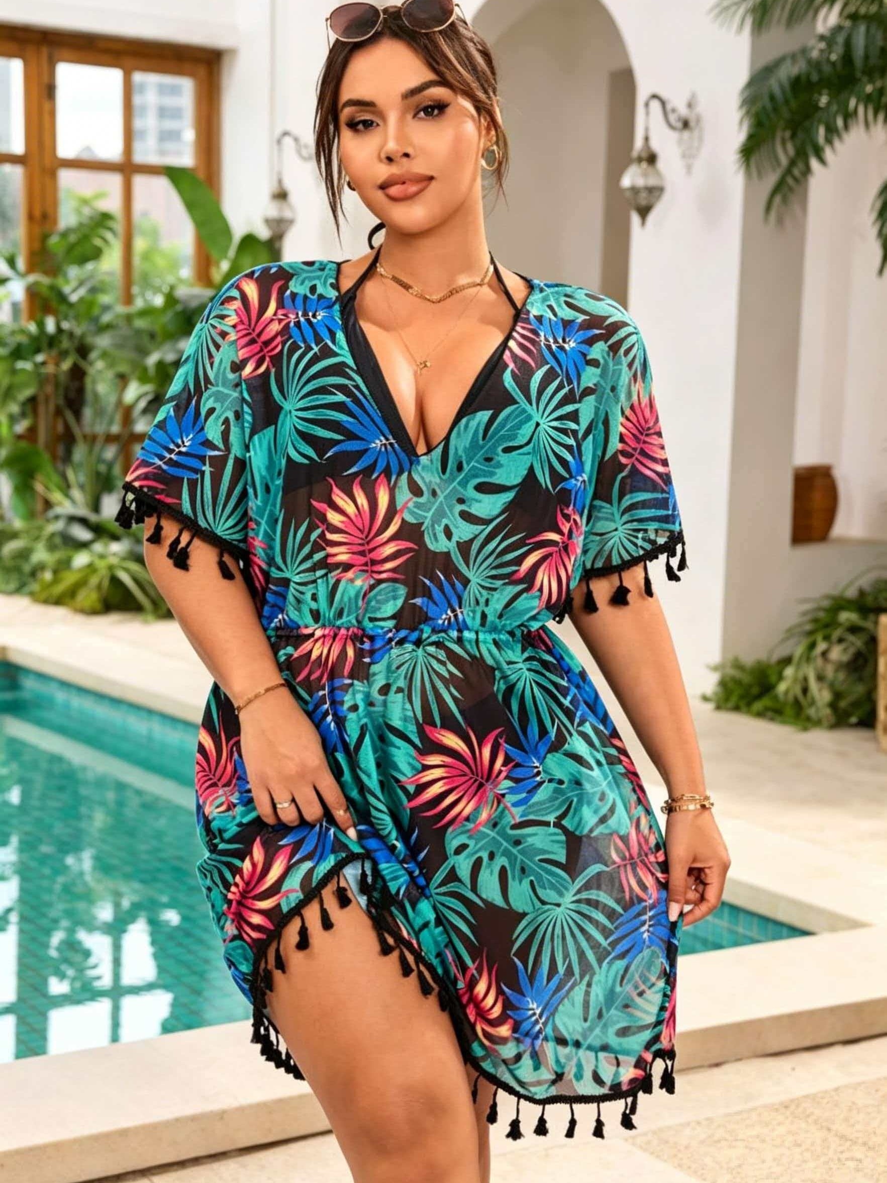 beach cover up dresses plus size Aqua Plus Size Silk Designer Beach Cover ups  Lindsey Brown