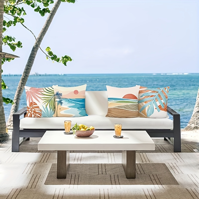 Bonhause Modern Tropical Pillow Covers Palm Leaves - Temu