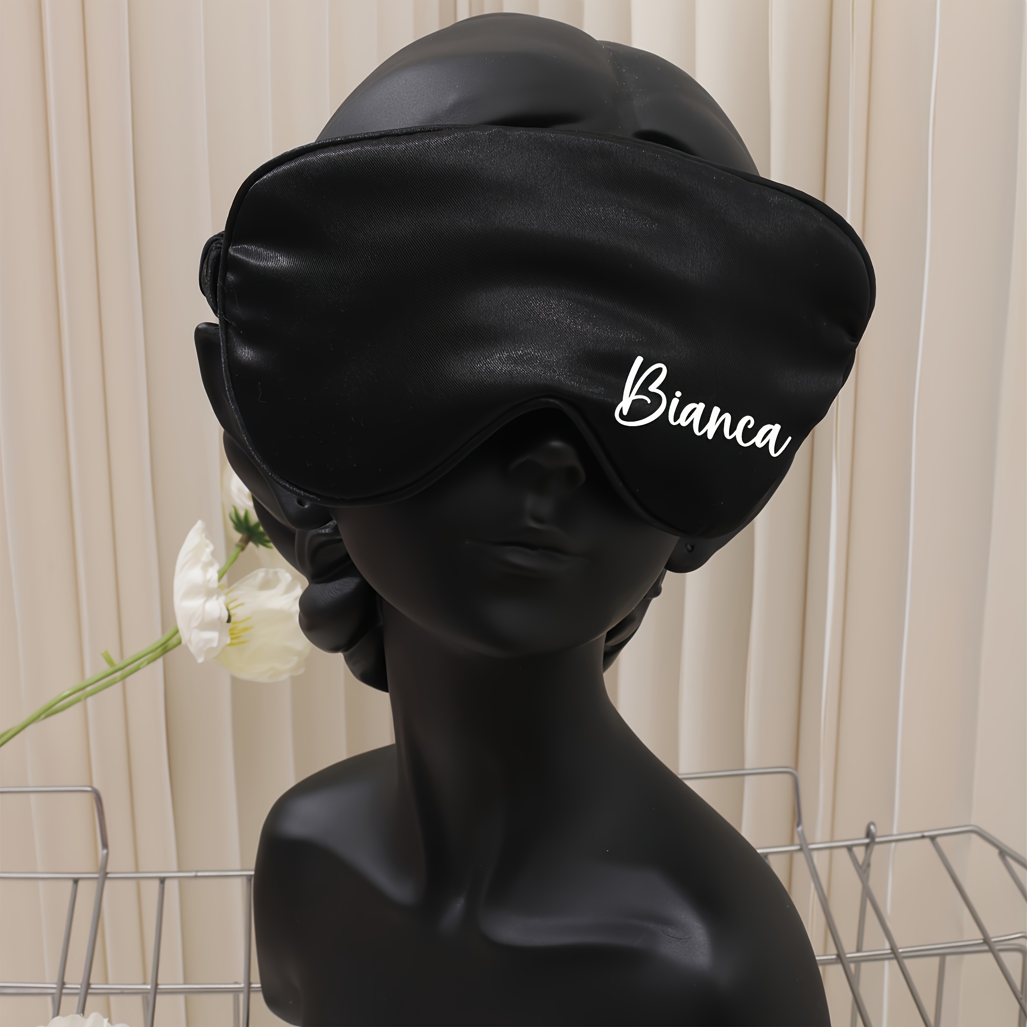 TEMU Masque de sommeil personnalisé avec nom - Masque de voyage, et cadeau personnalisé - et respirant, disponible en blanc/rose/noir - Choix parfait