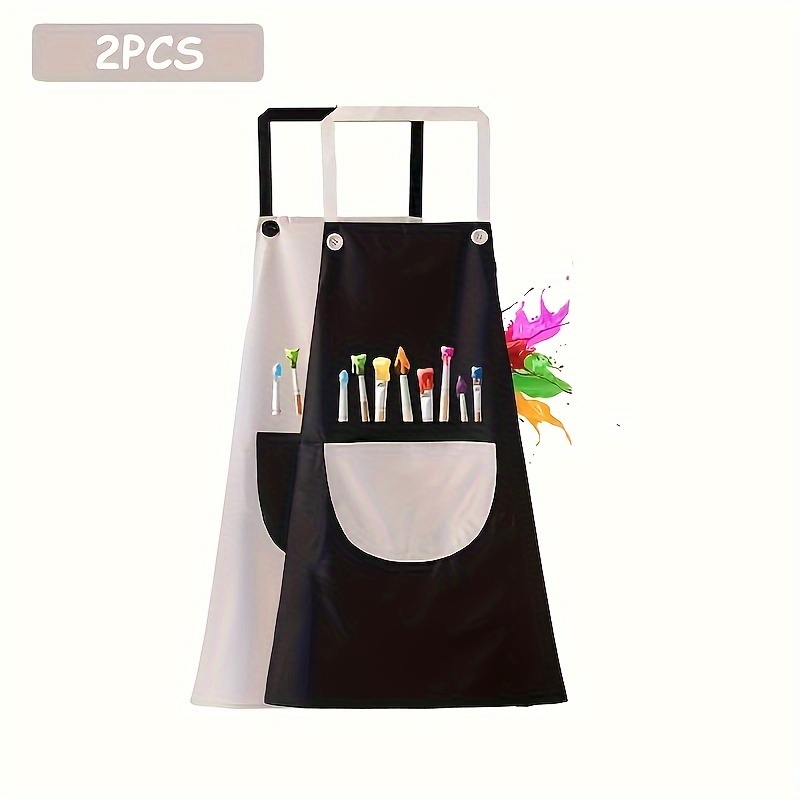 

[customer ] 2pcs, Painting Apron - Waterproof Painting Apron, Adjustable, Apron Set With Pockets For Crafts, Painting, Baking, Cooking