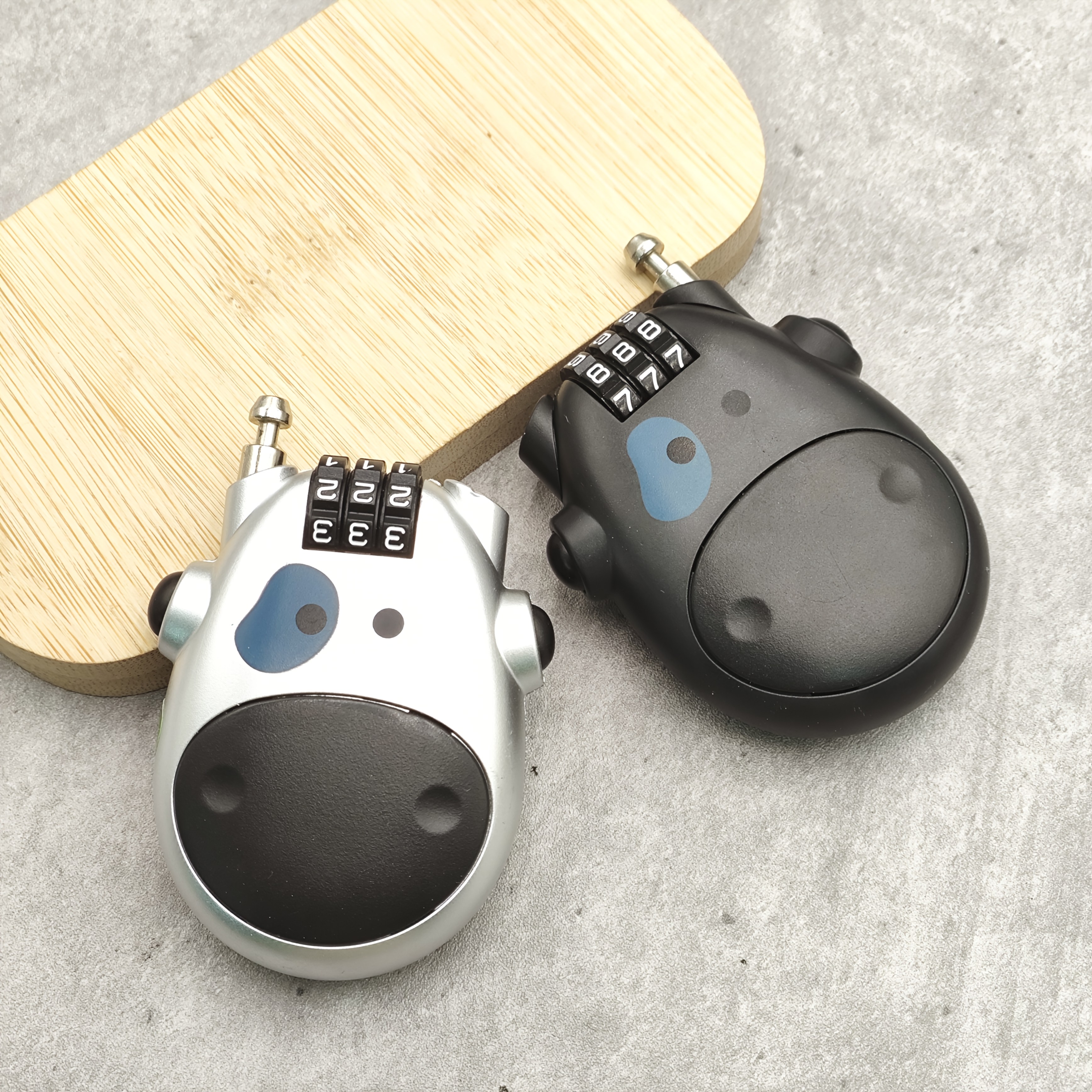 anti-lopási tehénzár fejvédő zár kombinációs zár, nagy pontosságú jelszavas zár abs anyagból, 3 számjegyű kialakítás, bőrönd jelszavas zár, visszahúzható kábel anti-lopási zár, esszenciális zár kerékpárosoknak 0