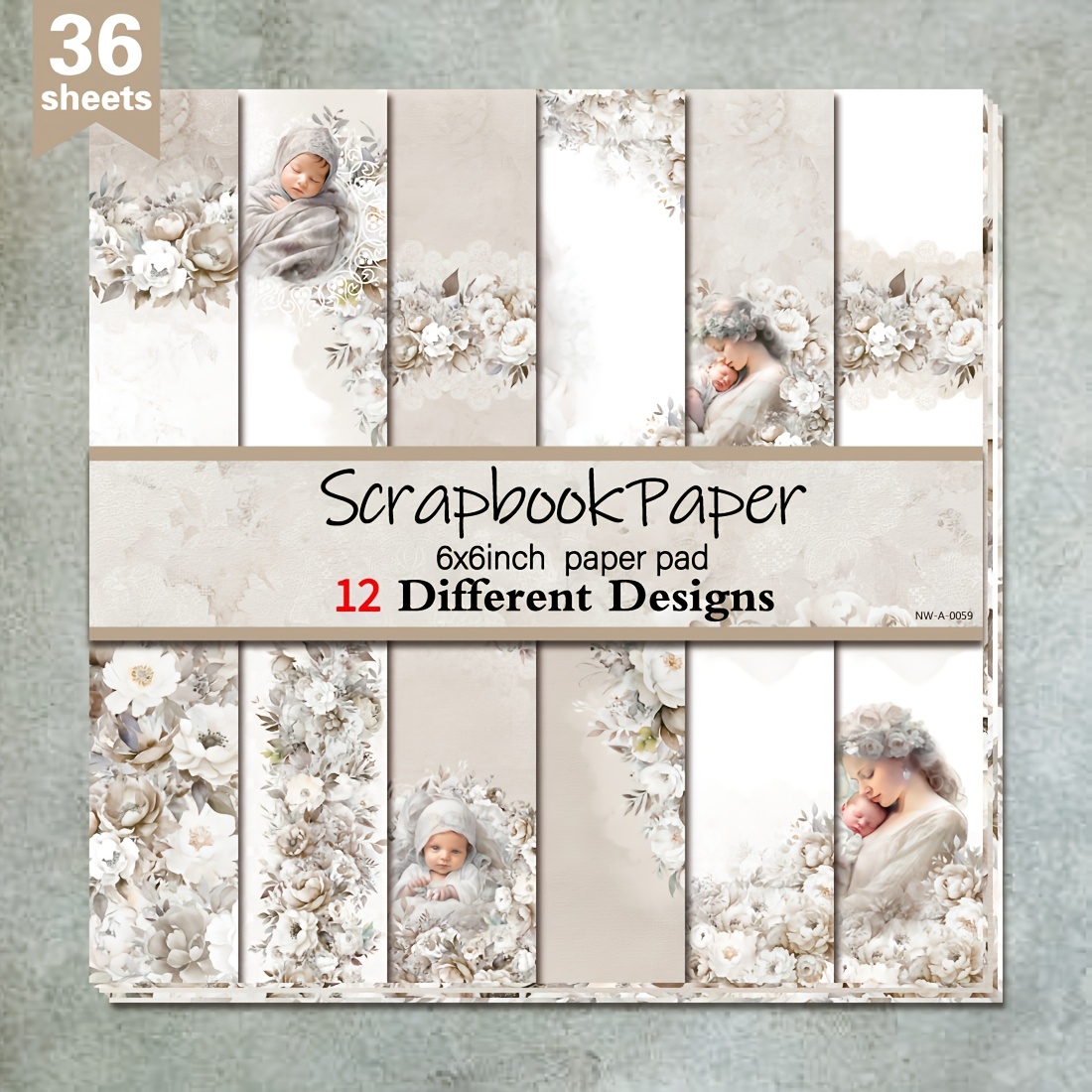 

Bloc pour Scrapbooking Maternel, 36 Feuilles, 6x6 Pouces, Carton à Artistiques, Fond Décoratif DIY pour Fournitures de Fabrication de Cartes, Fournitures d'Artisanat en