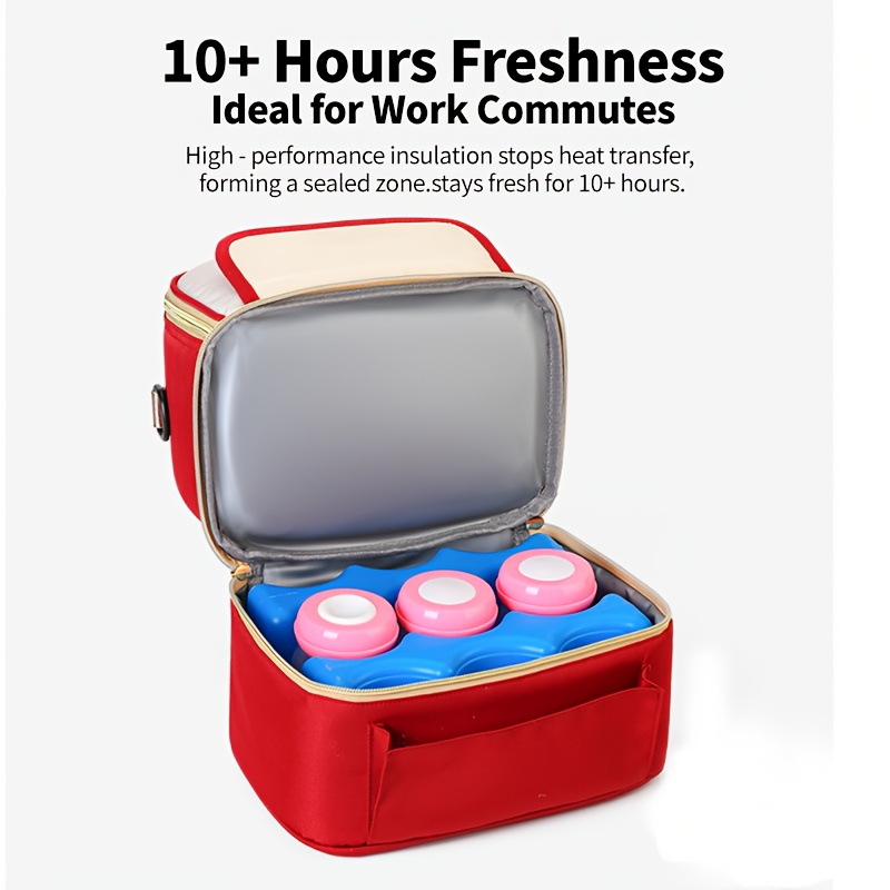 1pc Multifunctional Mommy Backpack + 2pcs Ice Pack Set, High-Capacity Breast Milk Freshness Bag, Long-Lasting Insulation, Lightweight 300g, Suitable for  ,  