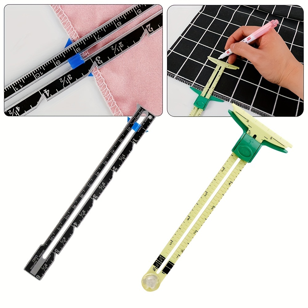 1/2pcs High Quality 5-IN-1 SLIDING GAUGE with NANCY Measuring Sewing Tool Patchwork Tool Ruler Tailor Ruler Tool Accessories Home Use