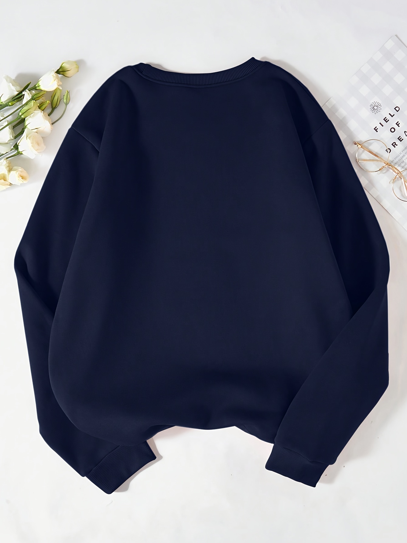 Plain navy sweatshirt womens best sale