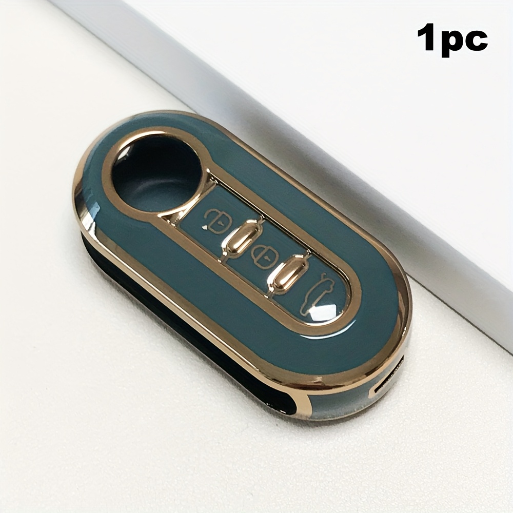 TEMU Voor Fiat 500 Linea 3- Smart Afstandsbediening Autosleutel Hoes Sleutelbehuizing voor 500 Panda Grande Punto Lancia Accessoires Sleutelbehuizing
