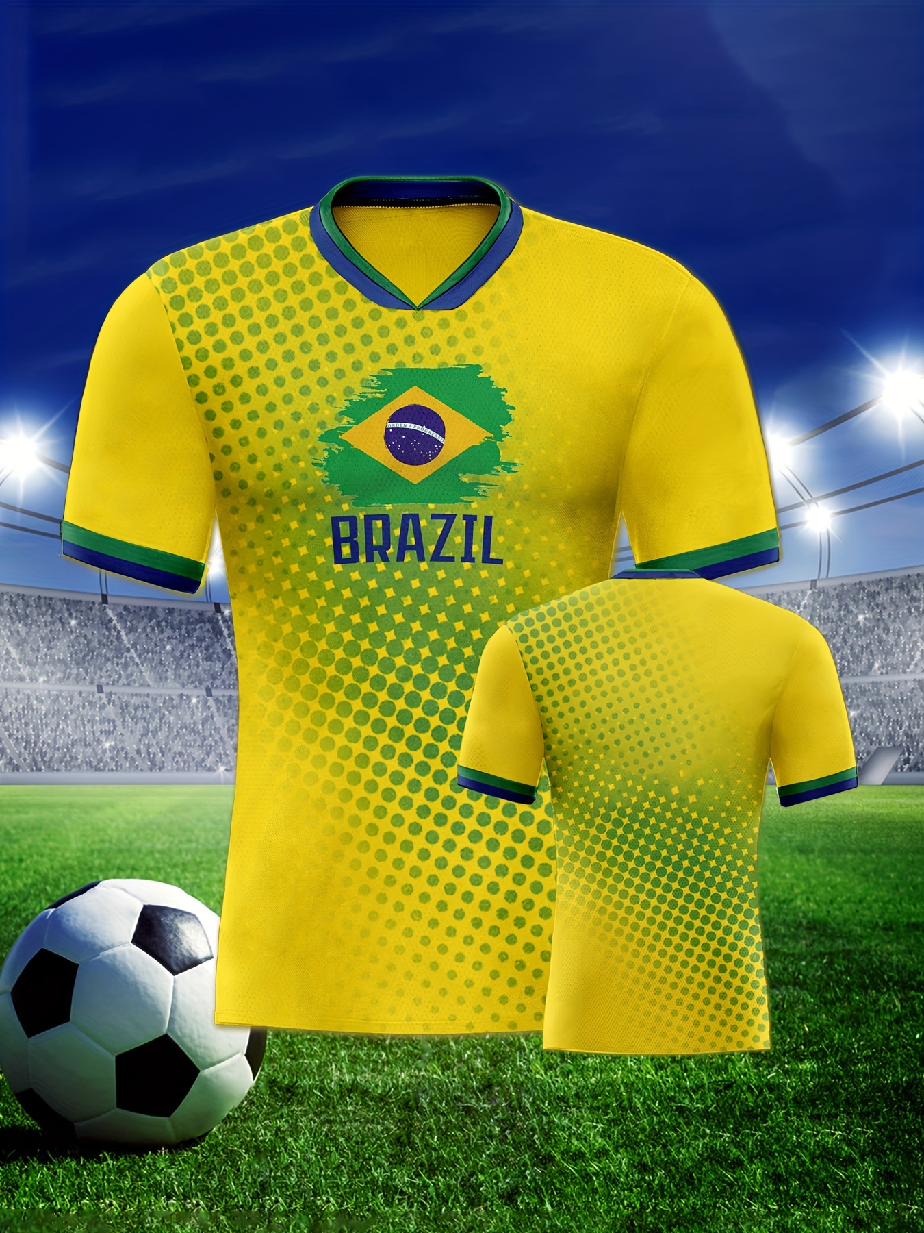 Futsal Brazil Football Jersey 2021 Professional Sports Fabric Mens
