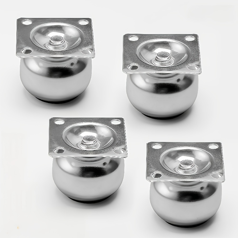 TEMU 4pcs Polished Metal Mini Round Legs - Perfect For Cabinets, Sofas & Projects