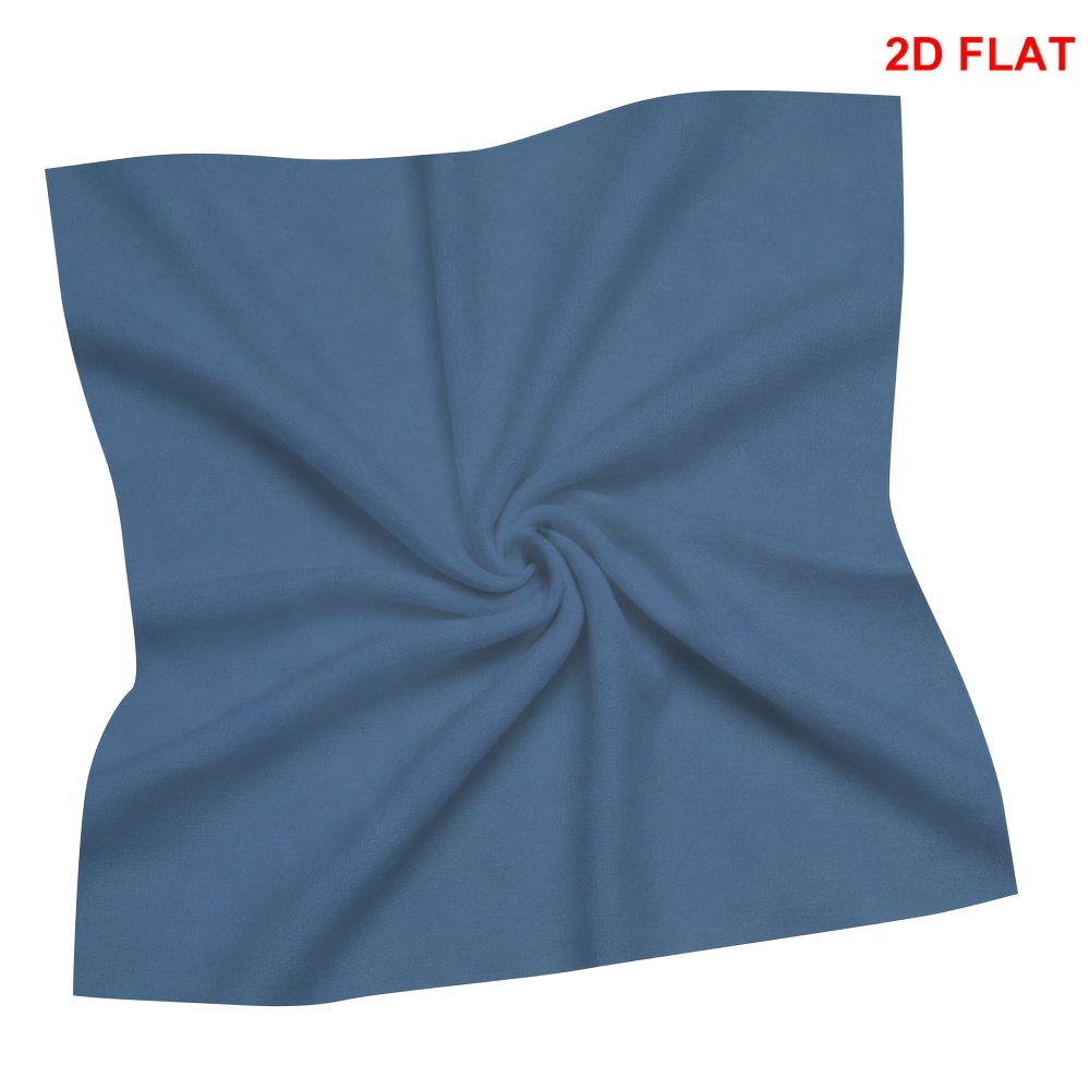 TEMU Pañuelo 2D , 1 pieza, azul polvoriento liso, puro - pañuelo cuadrado unisex, 2D