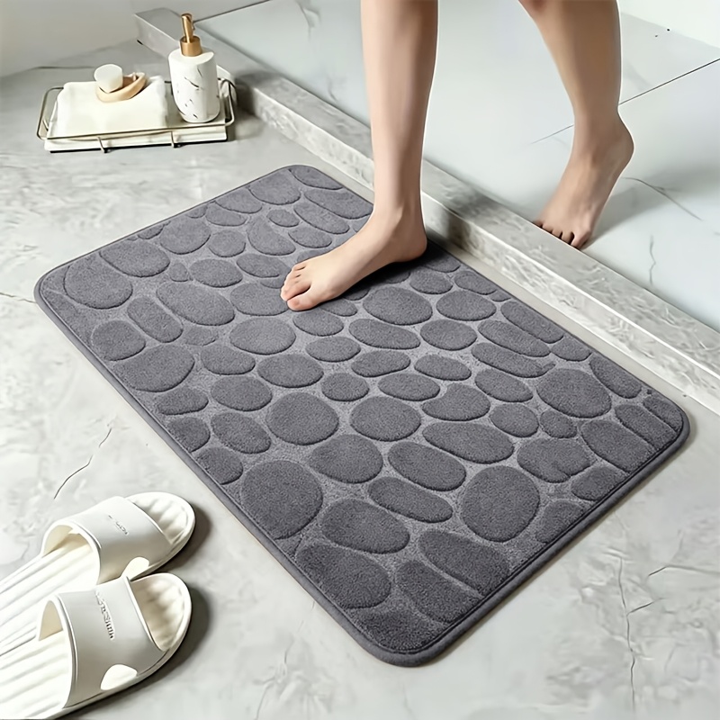 Coral Pebble Bath Mat, Absorbent And Non-slip Foot Mat, 40x60cm, Single Piece