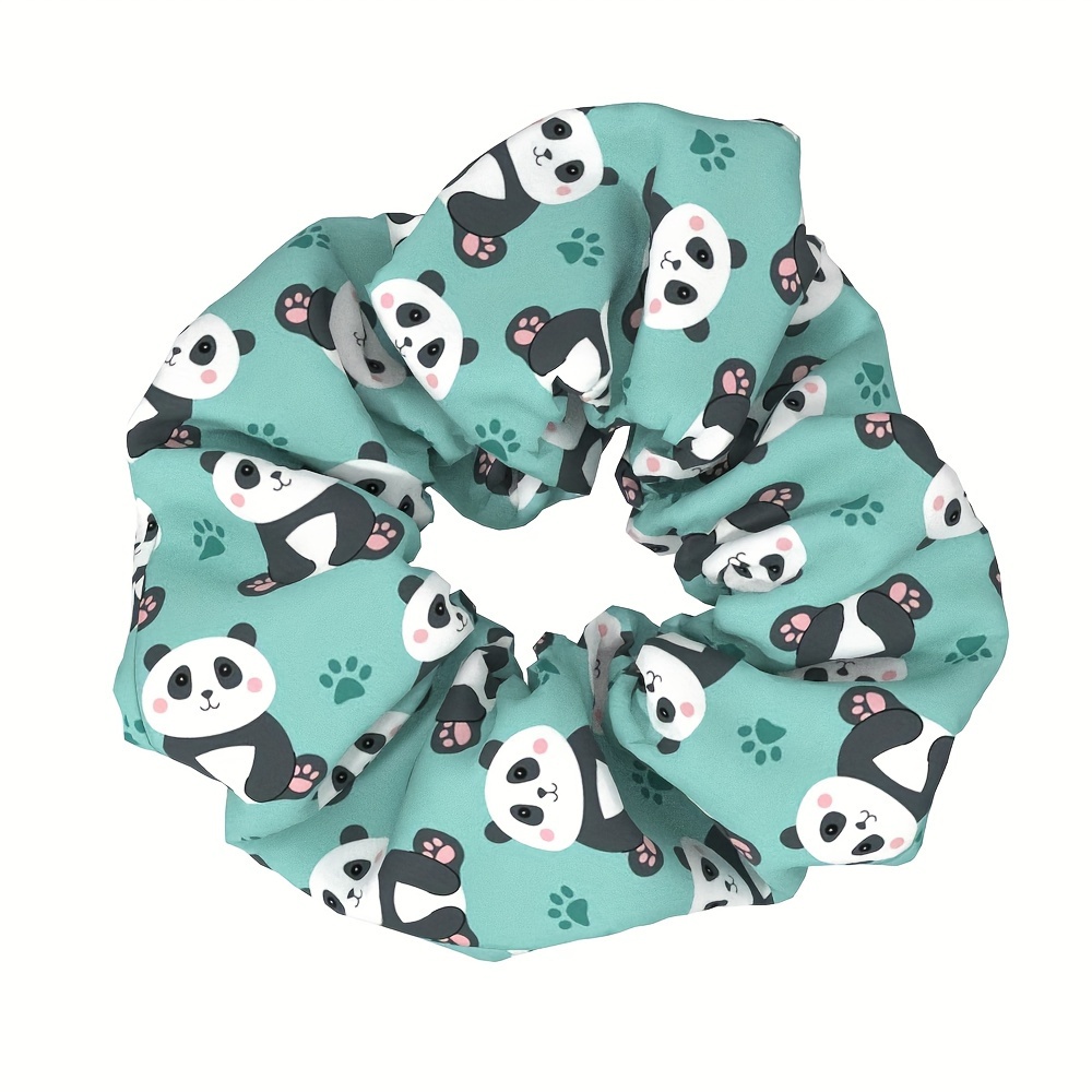 E-shop Scrunchie mit Panda-Muster, Damenmode Kopfbedeckung Haar-Accessoires, hoher Pferdeschwanz, Dutt, hochelastisch, strapazierfähiges Haargummi,