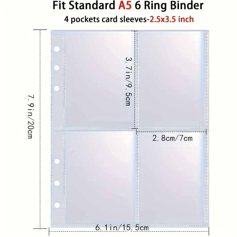 10pcs 40 pockets 6 ring a5 loose leaf binder sets set change - Temu  Mauritius