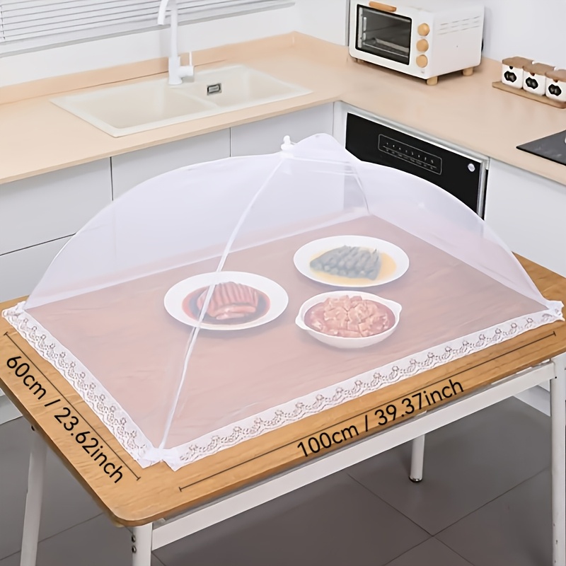 100cm X 60cm Pop-up Mesh Food Cover Tent - Foldable, Breathable And Reusable, Perfect For Outdoor Picnics, Bbqs And Gatherings, Collapsible Screen Net For Food Freshness