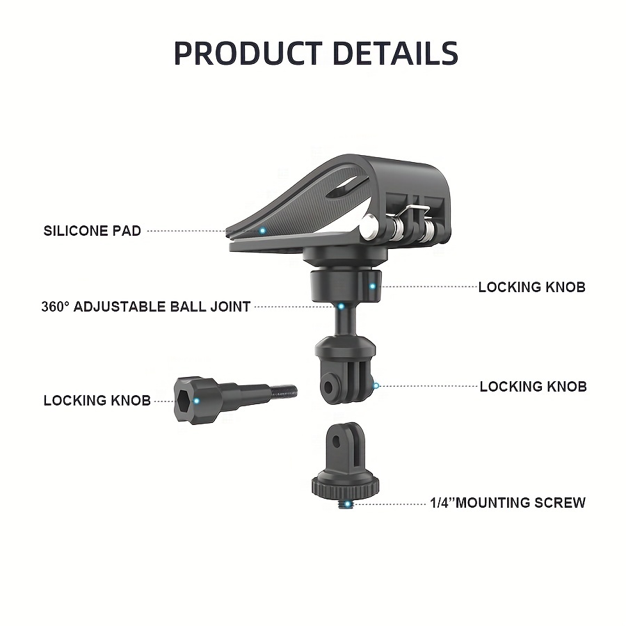 Quick Clip Mount with Universal Ball J Hook Compatible for Hero 12 11 10 9 8 7 6 5 Black, DJI Osmo Action 3, AKASO and More