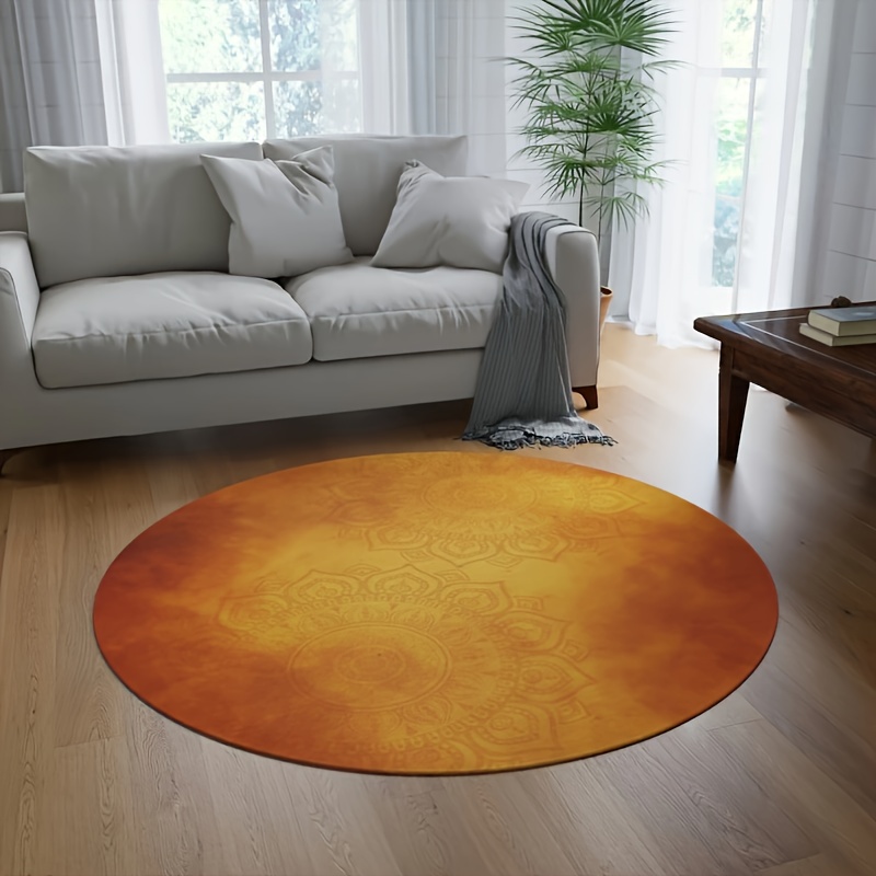 

Sunflower Pattern Soft & Non-slip Round Rug - Living Room, Bedroom, Dorm Decor | Machine Washable Polyester Carpet