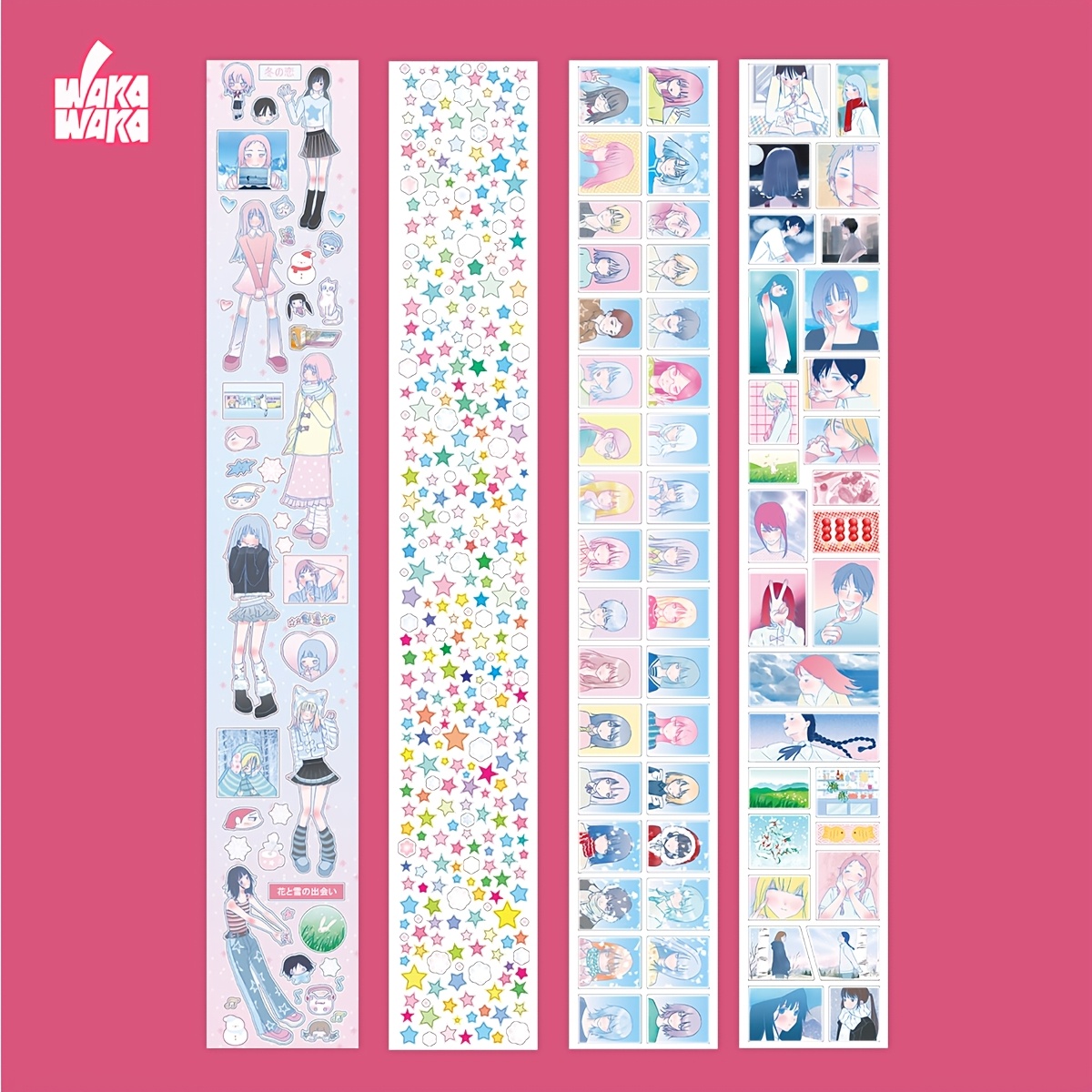 

Winter Star Sticker Roll - White, Single-use Paper For Scrapbooking & Diy Phone Case Decor