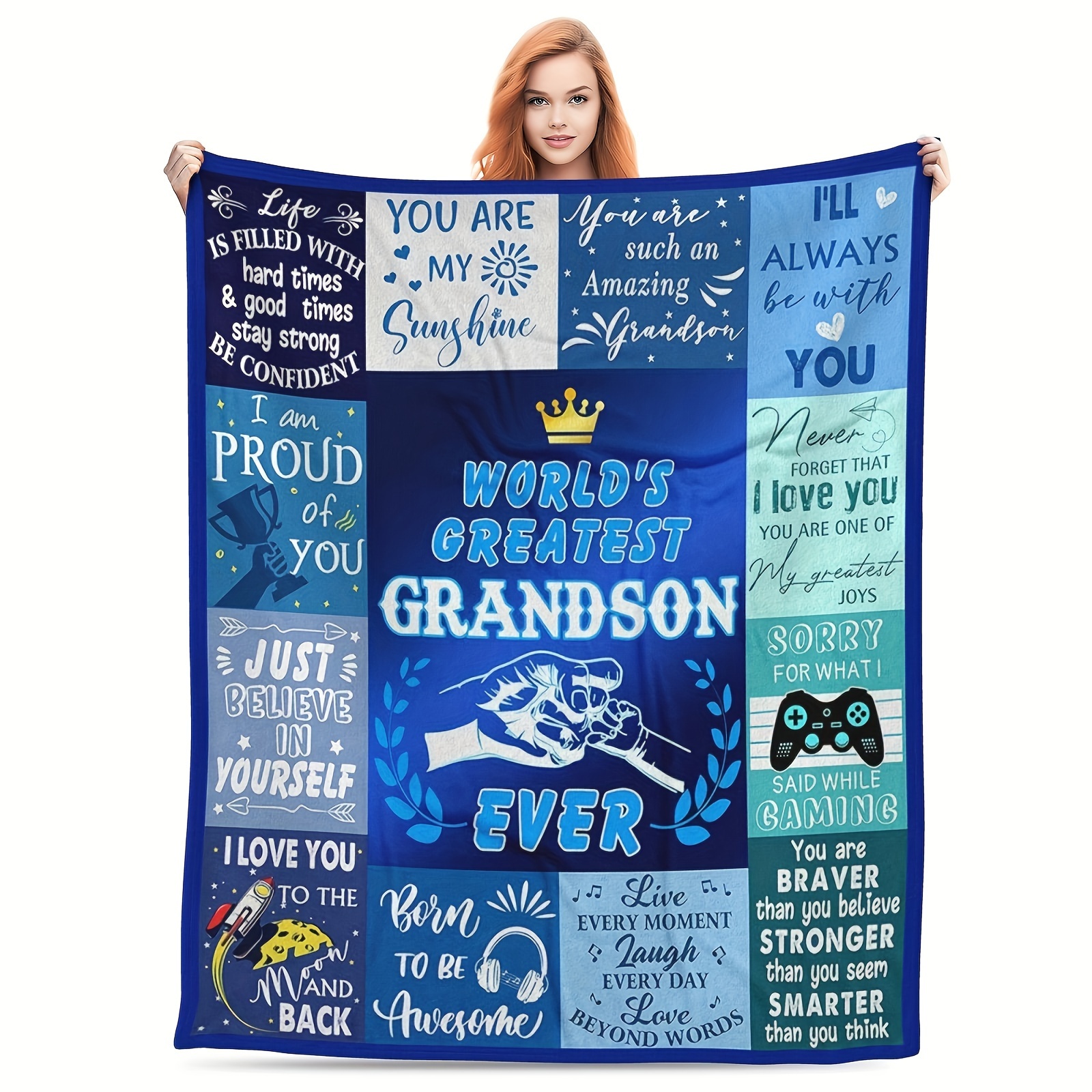 

Cozy Flannel Throw Blanket For - Perfect Gift From Grandparents, Ideal For Birthday & Christmas, , Machine Washable, Best For Christmas