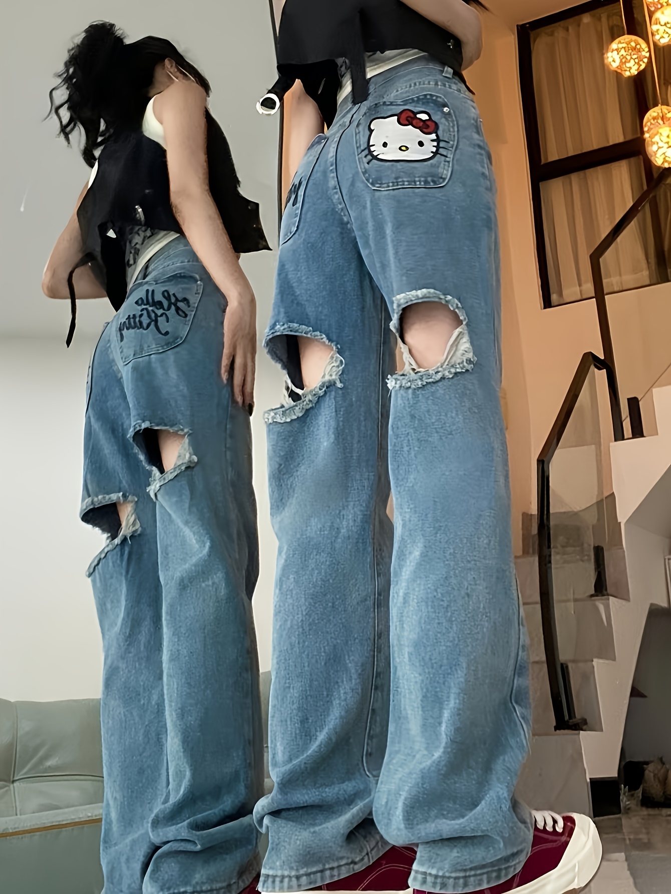 jeans cintura estilo y2k diseño Temu Mexico