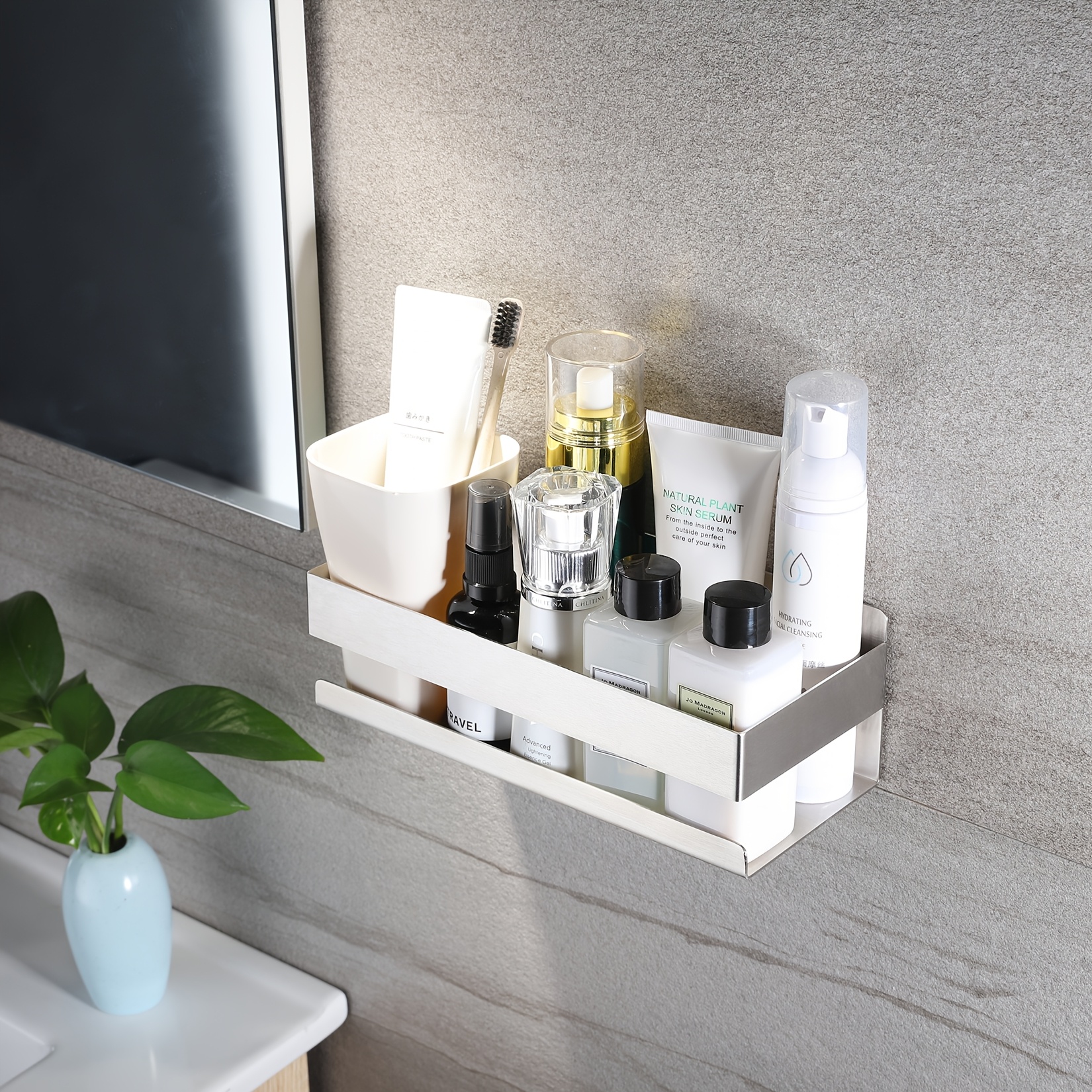 Полочка для ванной Cooeco нержавеющая сталь самоклейка 23х8х10 см