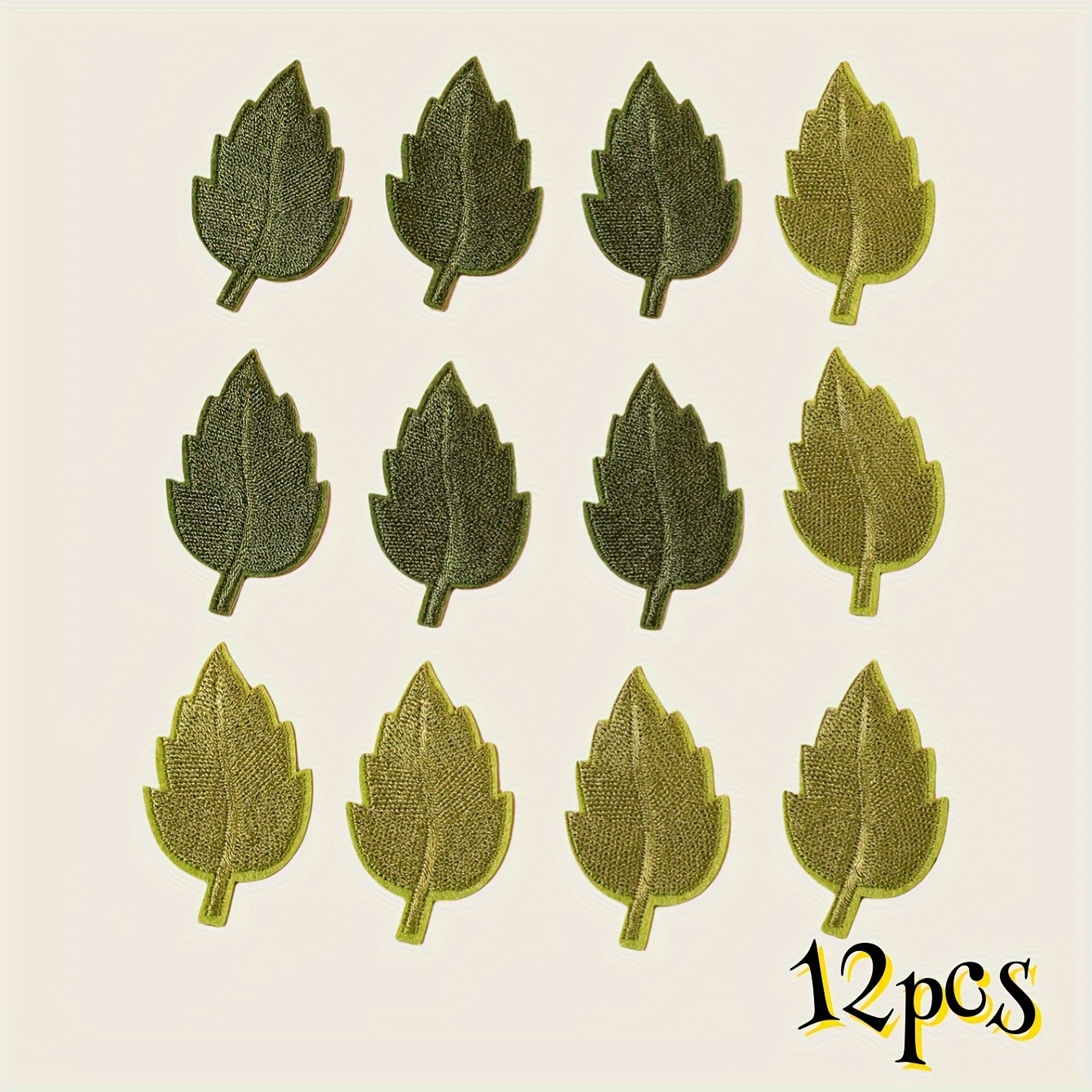 TEMU 12pcs Mini Leaves Small Leaf Iron On Sew On Flower Sew On Embroidered Patch Appliques Badge Delicate Embroidered Patches Iron On Patches Sew On