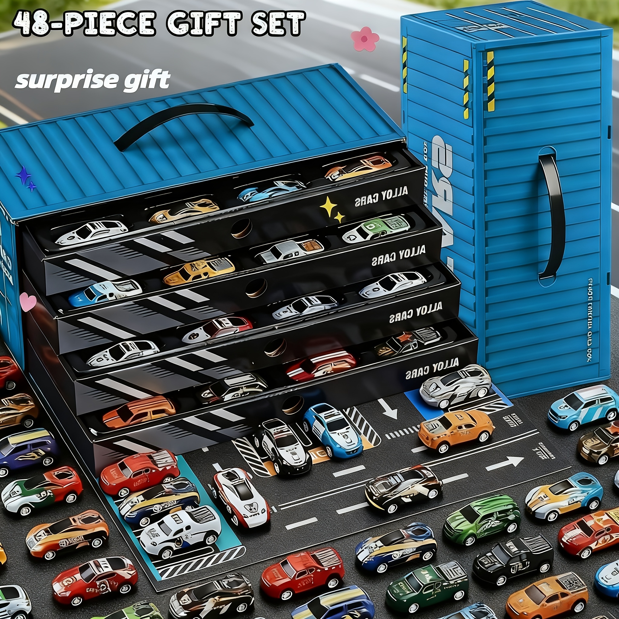 箱幅40ｃｍ 1/32 ツールドフランス Set 車両と7人の競技者フィギュア 48pcs realistic racing car set blue gift box collectors - Temu