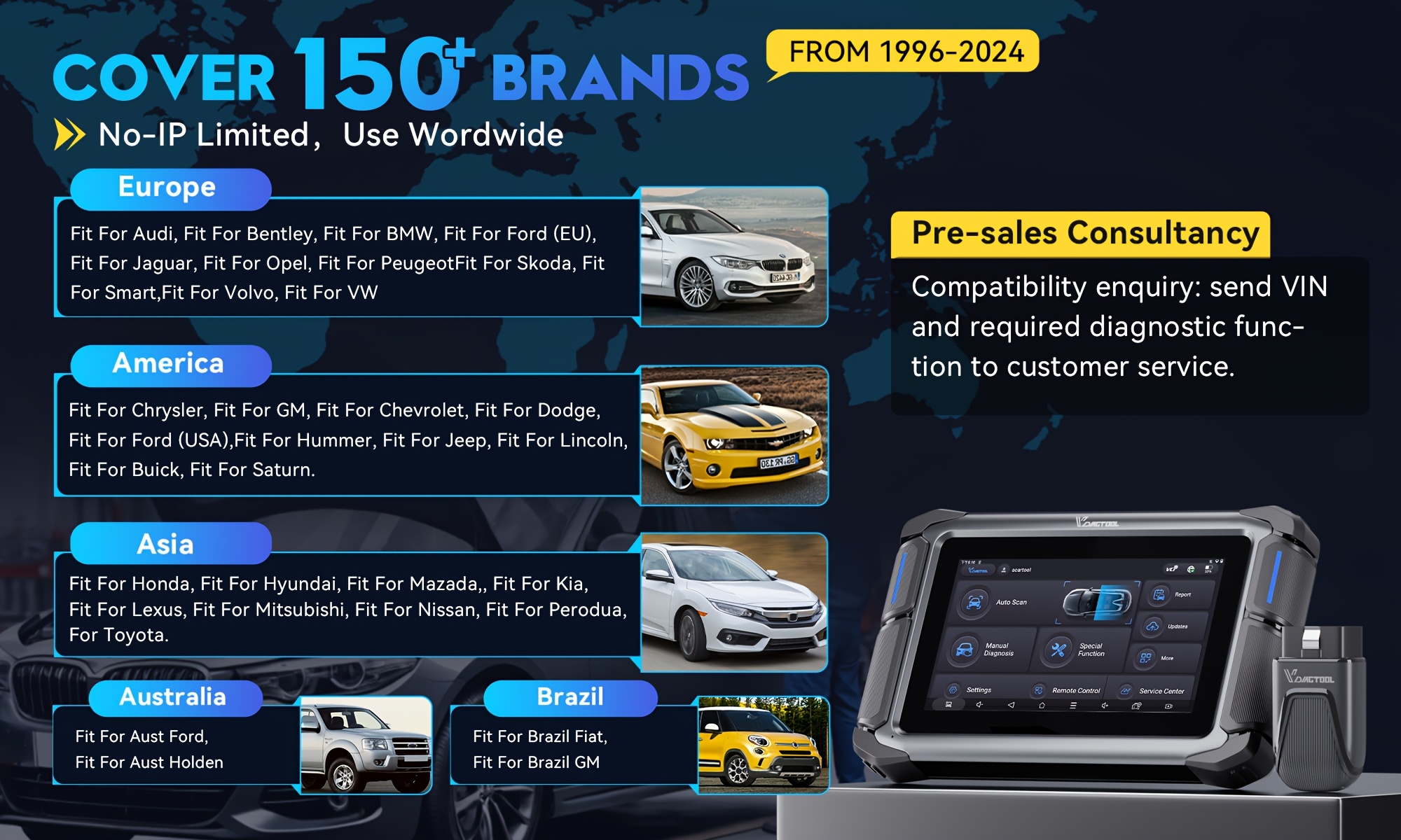 2026 VDIAGTOOL VD70S&39 +reset&3-year Free Update, FCA/CAN FD/DoIP, EUC Coding, 2+64G&type-c Fast Charging, Wireless OBD2 Scanner Diagnostic Tool