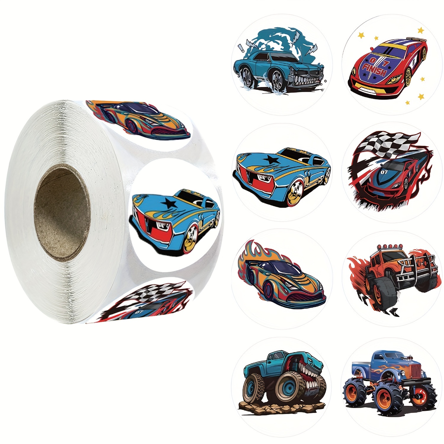 

500pcs/roll Car Pattern Stickers Party Gifts Decor Sealing Stickers Stationery Stickers