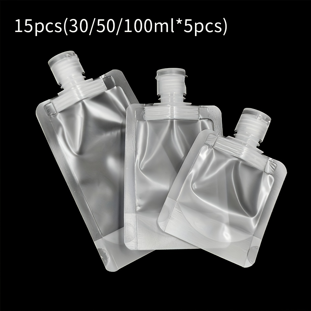 Image of 15pcs Travel-sized Squeeze Bottles, Refillable Cosmetic Squeeze Bags, Perfect For Packaging Cosmetics, Lotions, And Shampoos. Suitable For Travel, Camping, And Business Trips.