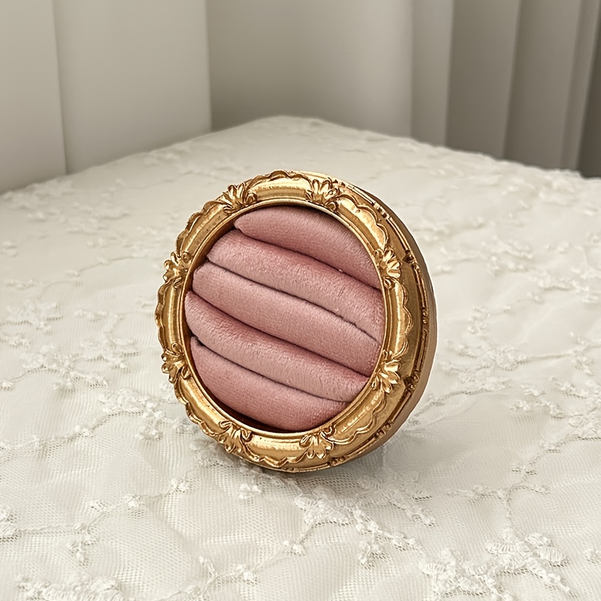 TEMU Elegant Pink Velvet Jewelry Display Tray With - Organizing Earrings, Rings, Necklaces & Bracelets - Ideal Gift For Women, Home Storage Or Boutique Display, Jewelry Tray