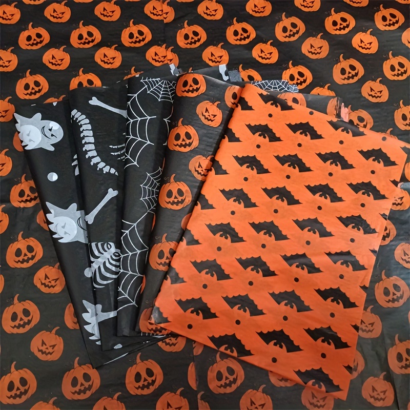 

Yingyuyuan Tissue Gift Wrap Paper - 20 Sheets Variety Pack With Pumpkin, Cobweb, , Skeletons & , Festive Decorative Craft Paper For Diy Projects & Holiday Present Decoration