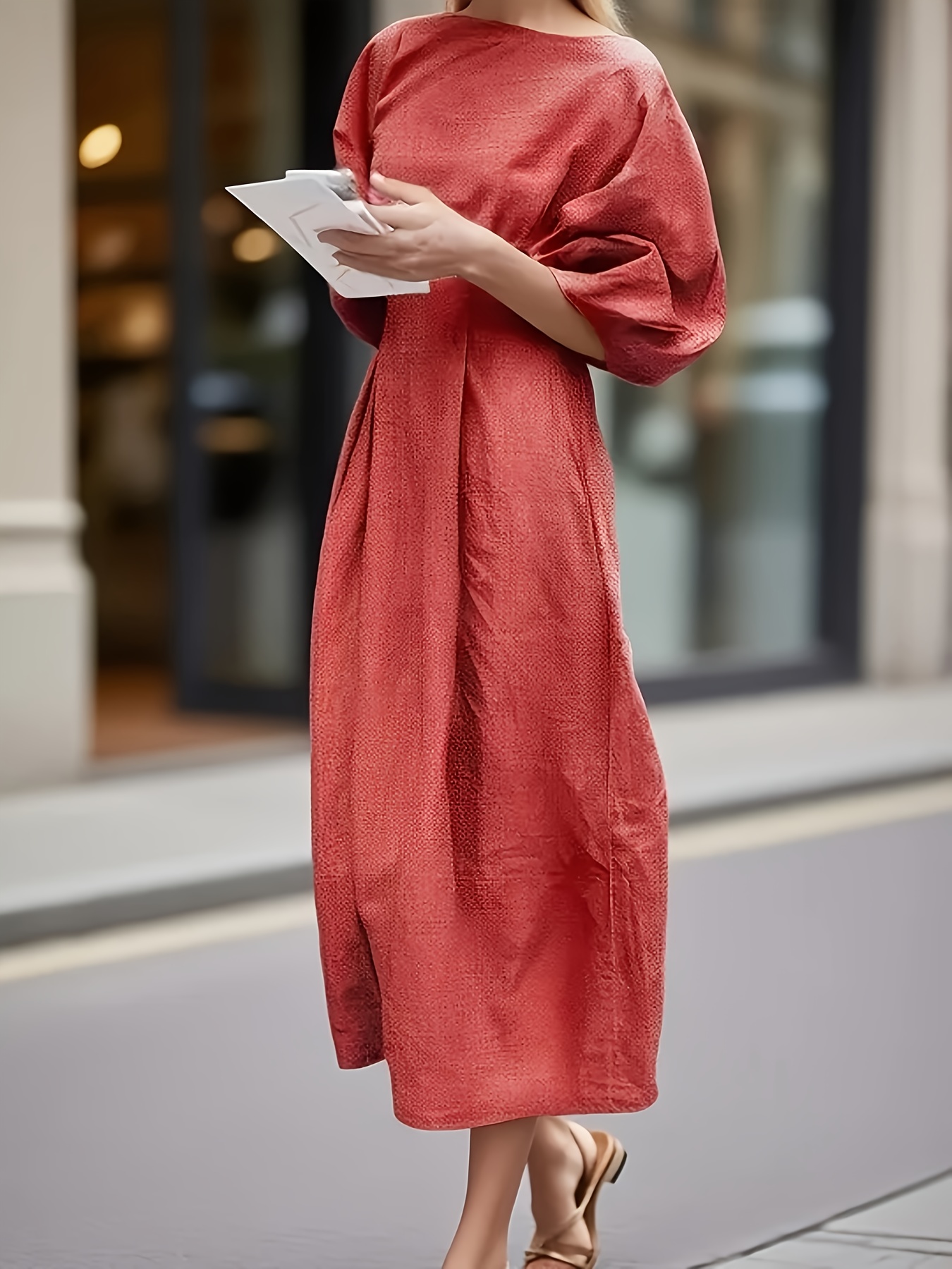 knee length dresses for ladies Savannah Dress - Washed Linen Maxi Dress