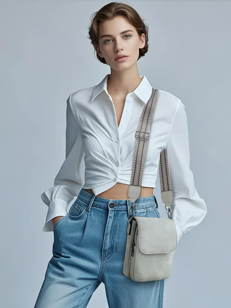 small crossbody bags for women fashion pu double compartment cell phone crossbody wallet purses with card slots details 5