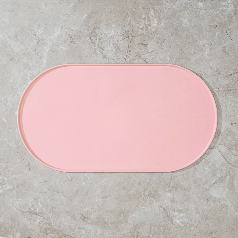 1pc Pet Placemat, Leak-proof Non Slip Feeding Mat For Dogs And Cats, Elliptical Bowl Pad