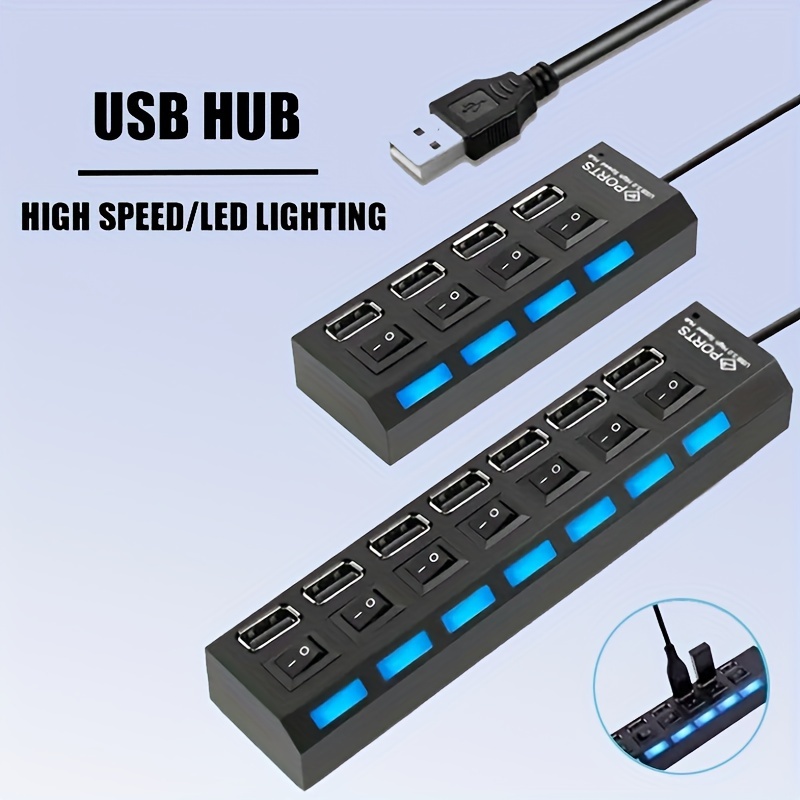 

High Speed 4/7ports Usb Splitter Usb 2.0 Use Power Adapter Usb 2.0 Multiple Expander Switch Docking Stations 30cm Cable