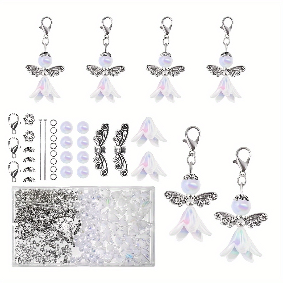 DIY350pcs Guardian Angel Making kit, cute angel pendant with lobster clasp  necklace bracelet Jewelry Making kits