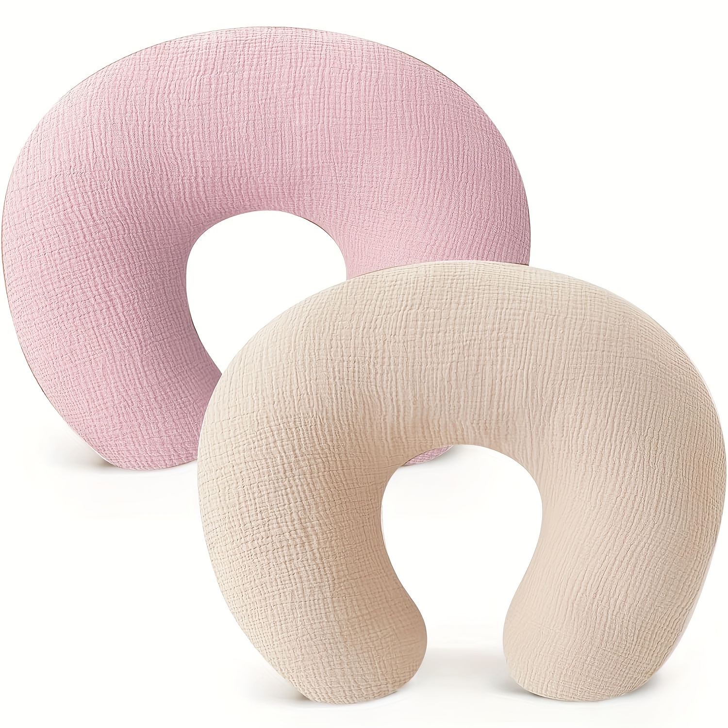 A Set of Two C-Shaped Pillow Covers, Available in Various Colors for Easy Mixing And Matching. The Fabric Is Soft And Skin-Friendly, Non-Irritating, Suitable for Women During Breastfeeding, with Dimensions of 63.5*45.72 cm