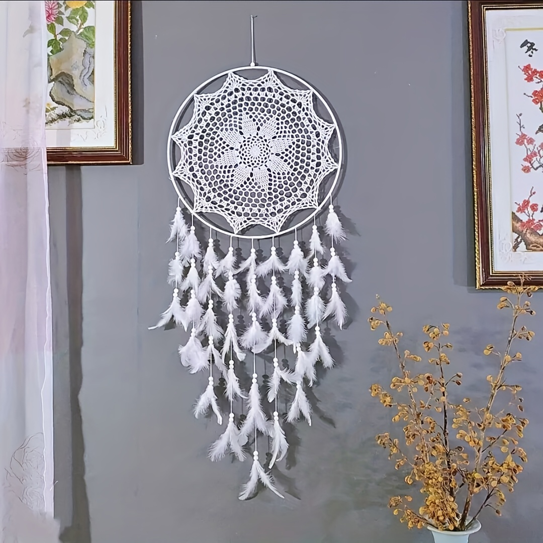 TEMU Ethnic Style Handmade Pendant Crochet Ornaments Decoration Wedding Scene Layout Wall Decoration Ornaments