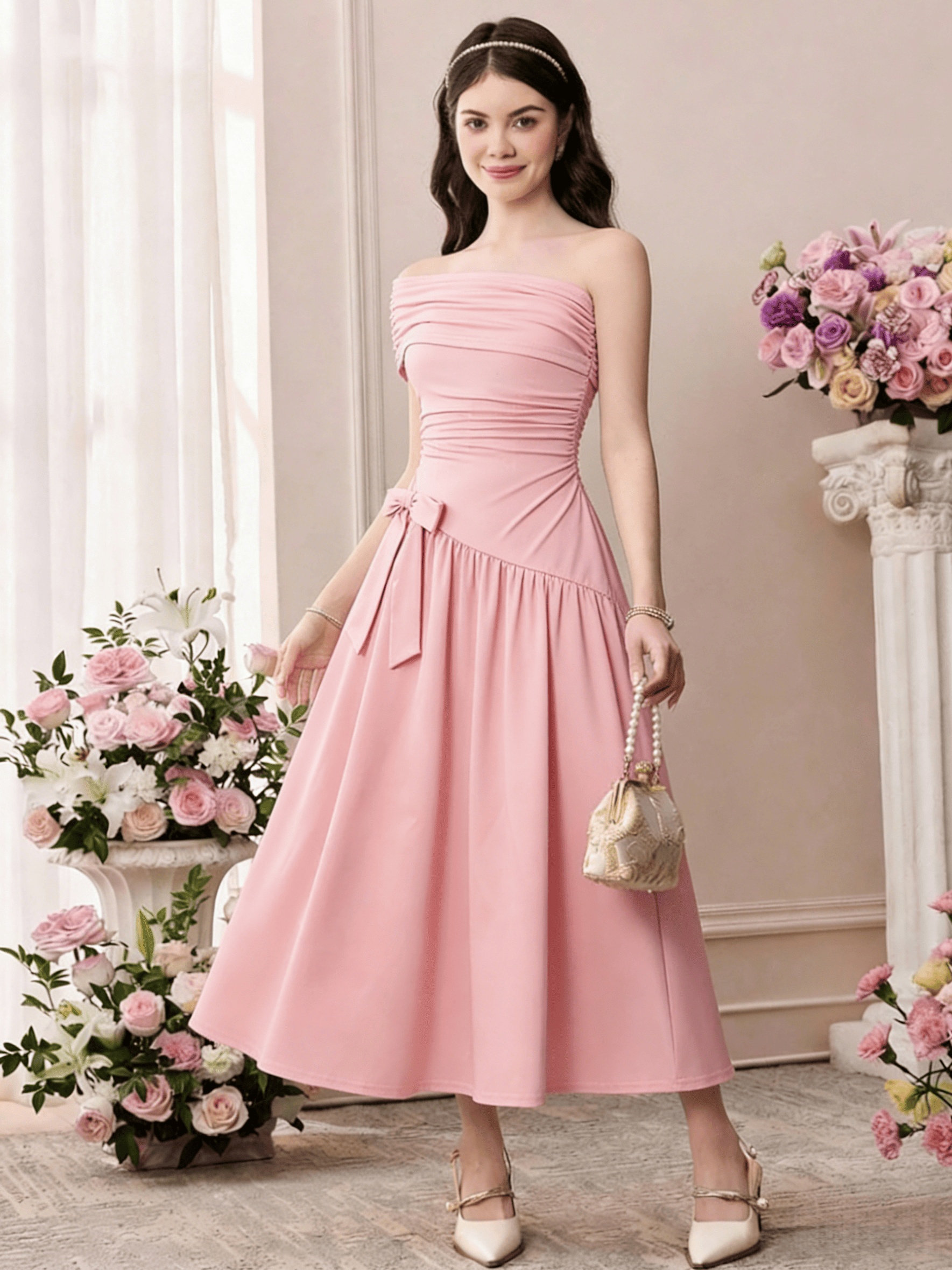 slim fit dress slacks Strapless Prom Dress for Teens,Girls Graduation Dresses,Long Elegant Prom Dress,PD00336, US16 / Skyblue main image 1