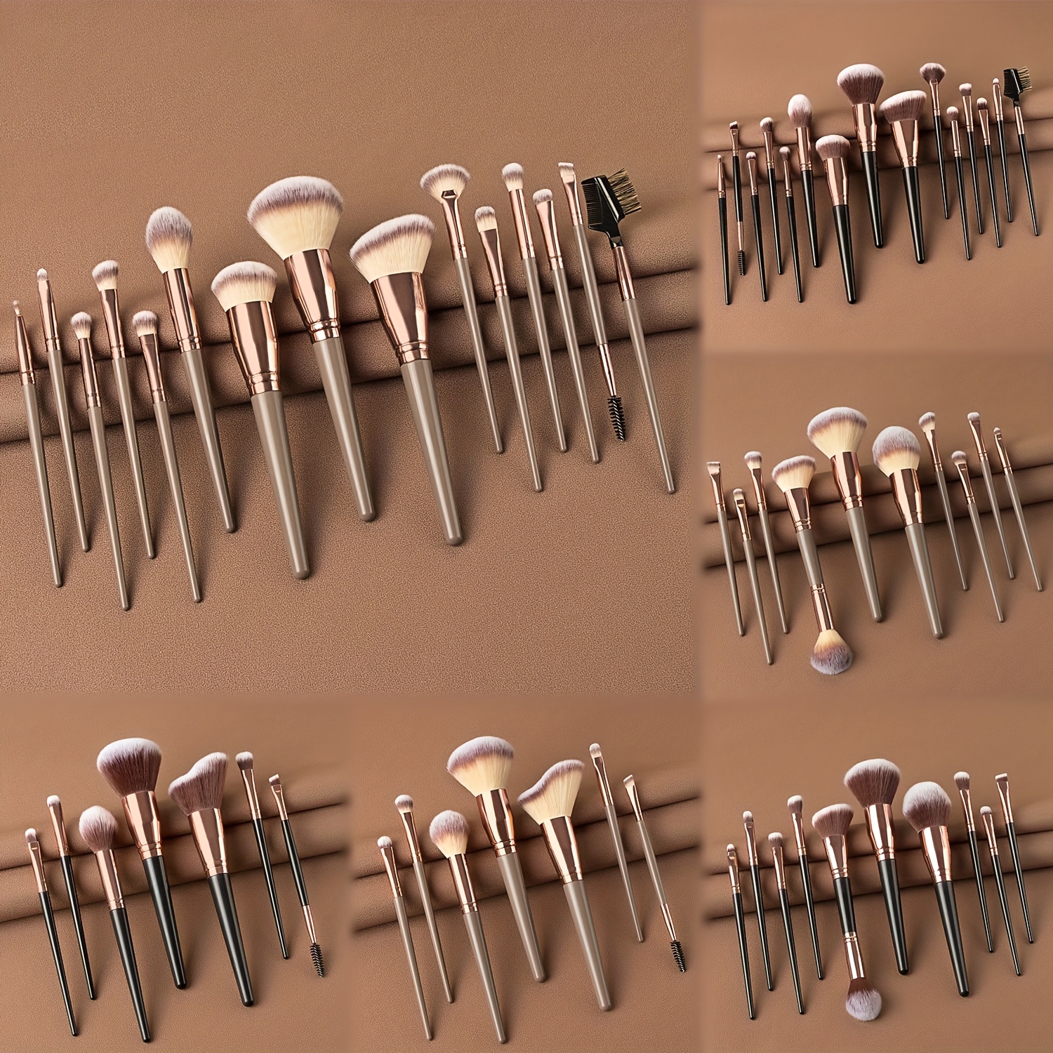 

7/10/15pcs Professional Facial Makeup Brush Set - Foundation, Eye Shadow, Concealer, Blush, Contour, Etc. Suitable For Types