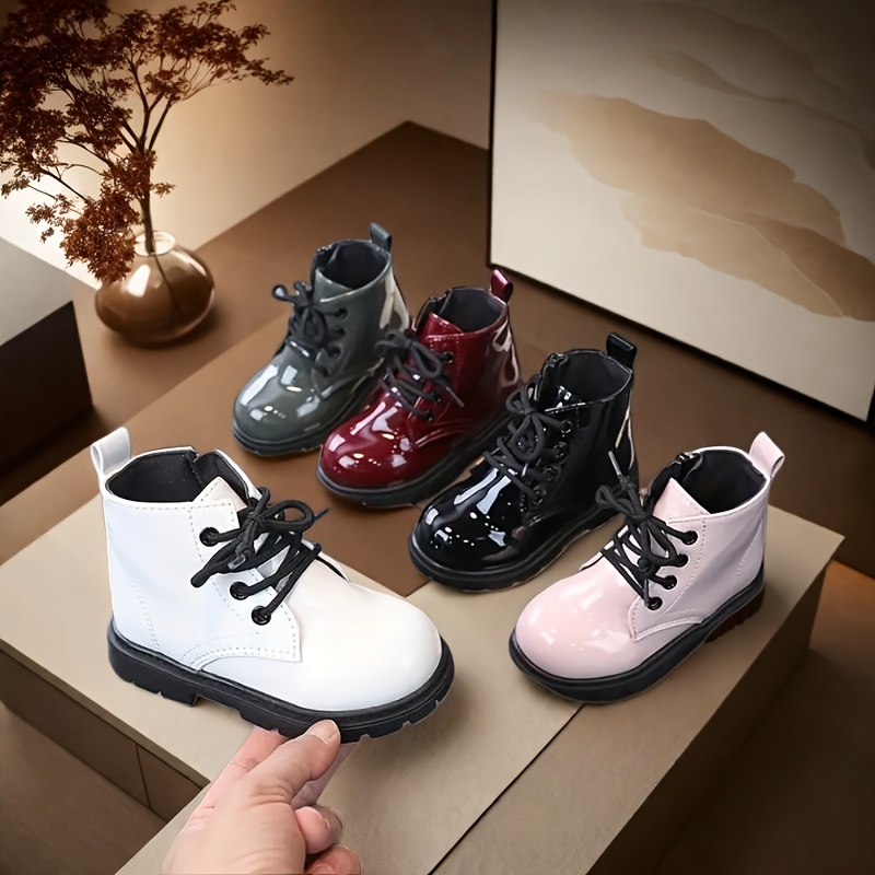 Kids Girls Casual Ankle Boots Striped Zipper Top, Upper with Rubber  Sole, Fabric Lining, Block Heel Suitable 14 and Under