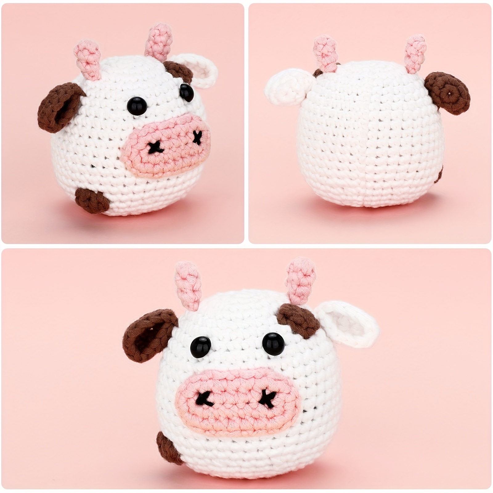 

Crochet Kit For Beginners: Cow Crochet Kit, Including Step-by-step Video Tutorials, Instruction, Hook, Accessories, Surprise Birthday Gift For Adults, Relaxing Crafts