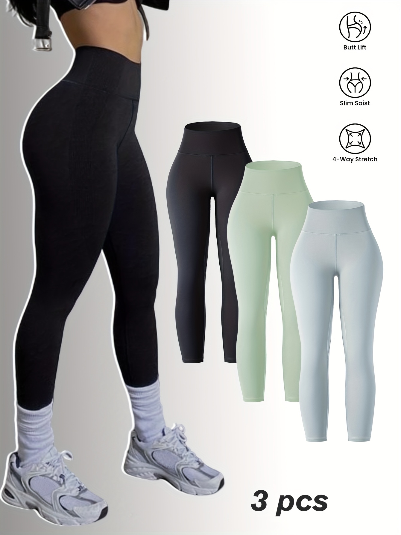 high waist peach butt   yoga pants breathable quick dry stretch leggings for running and fitness 3pcs skinny nude bottoming movement style movement occasion  