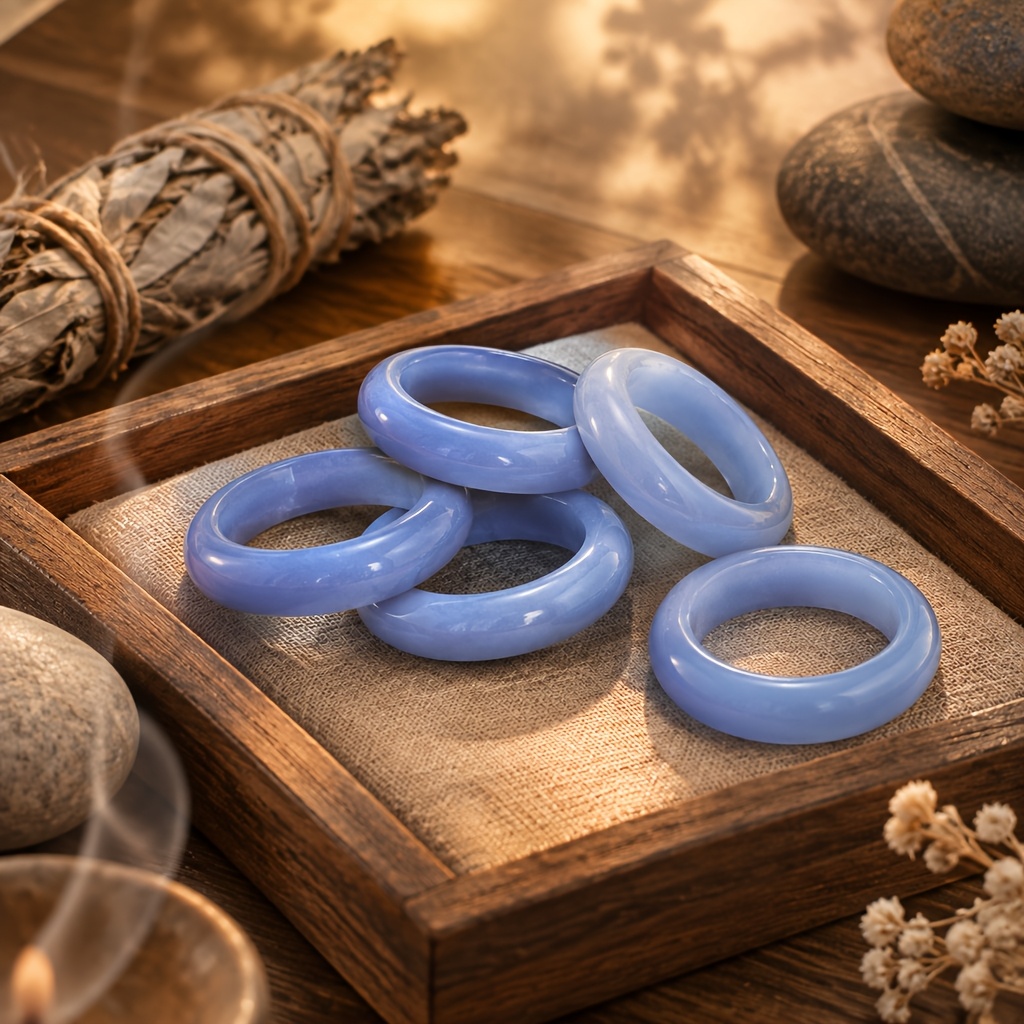 2pc Glowstone Transparent Band Ring Set, Versatile Gift