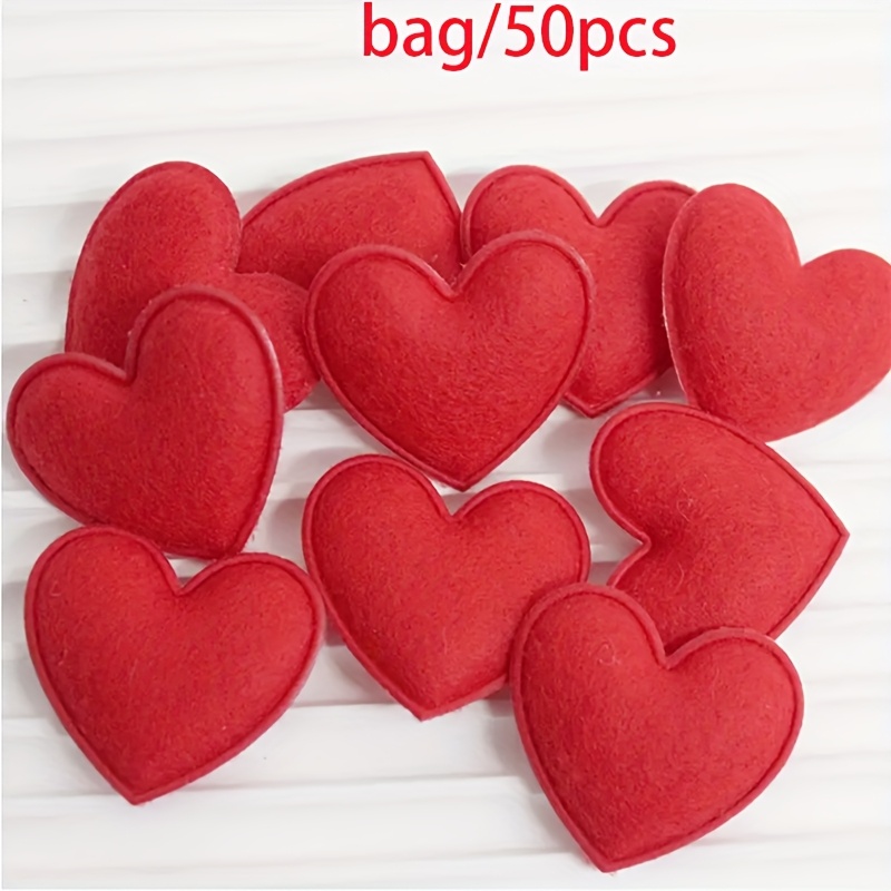 

50pcs Day Felt Heart Decorations, Red Felt Heart Crafts, Suitable For Decoration, , Day And Valentine's Day, Wedding Venue Decoration