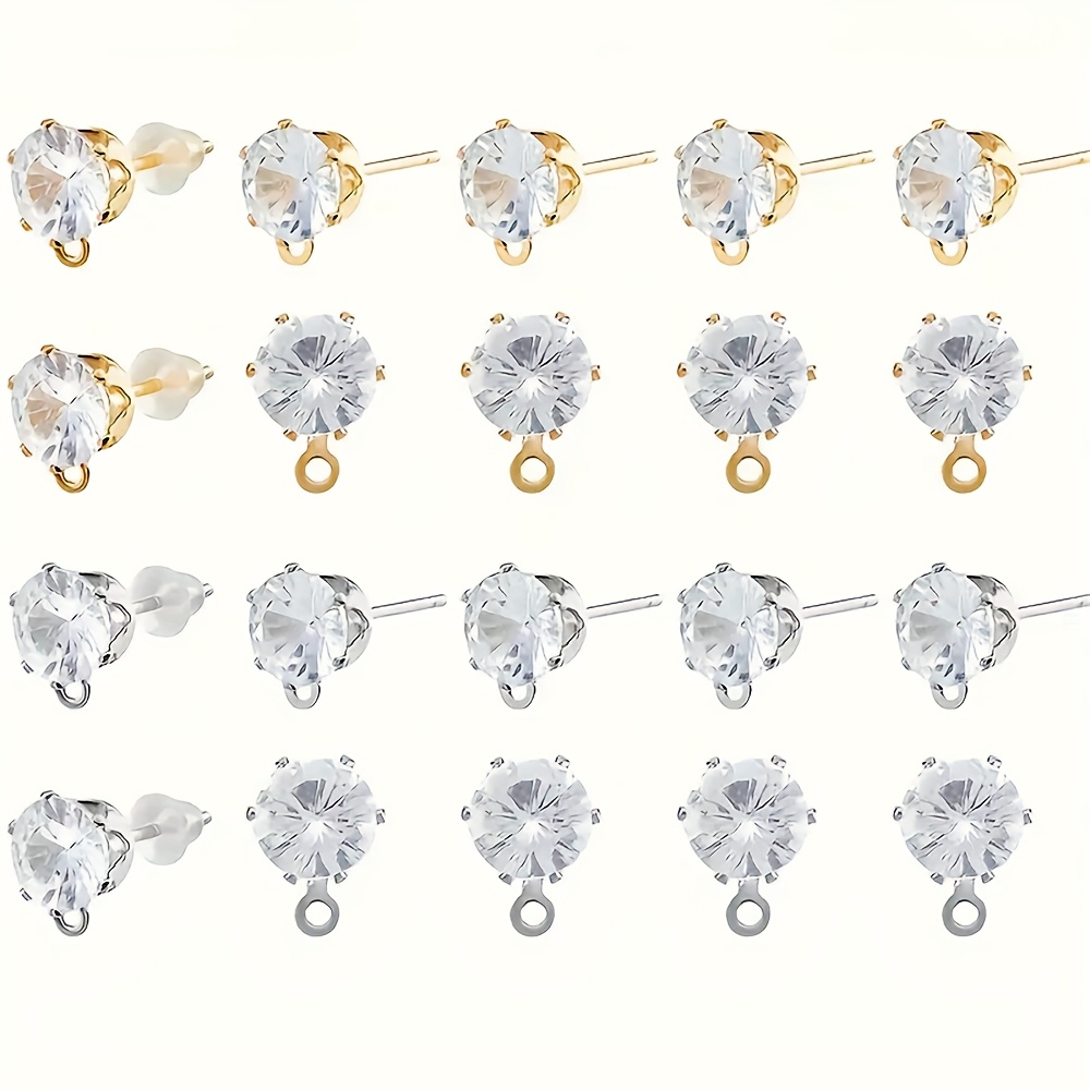 

Set Of 50 Glass Ear With 6mm And 5mm In Diameter, With Loop For Earrings, Suitable For Diy Earring Making Jewelry Supplies